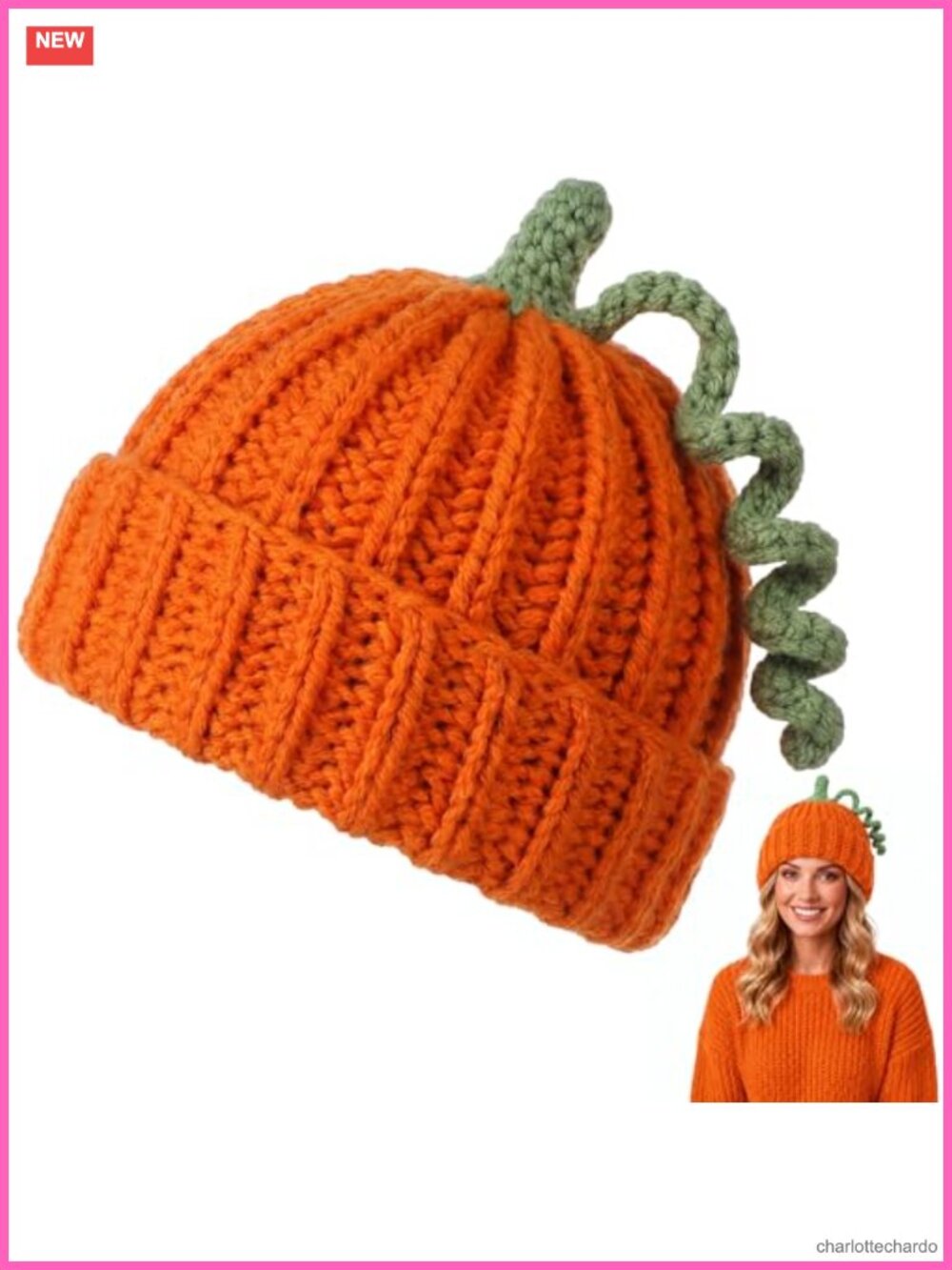 Handmade Crochet Pumpkin Bucket Hat for Women, Lightweight Winter Beanie,